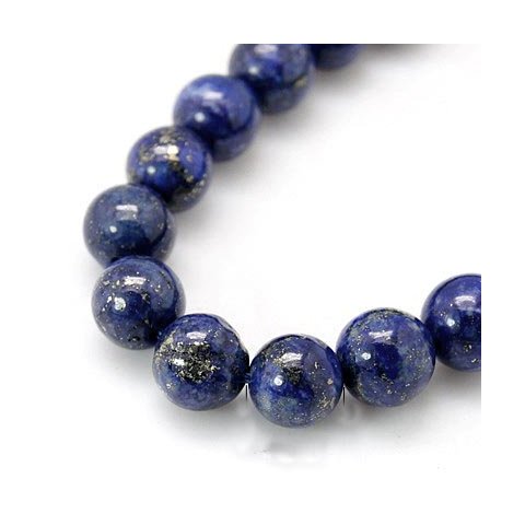 Lapis lazuli, half length strand of beads, dyed, round, 10mm, 19pcs.