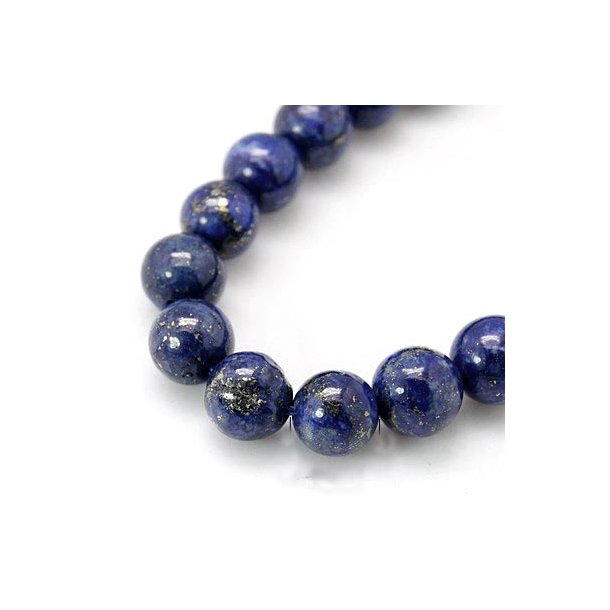 Lapis-Lazuli, hel streng, farveforstærket, rund, 10 mm, ca. 38 stk