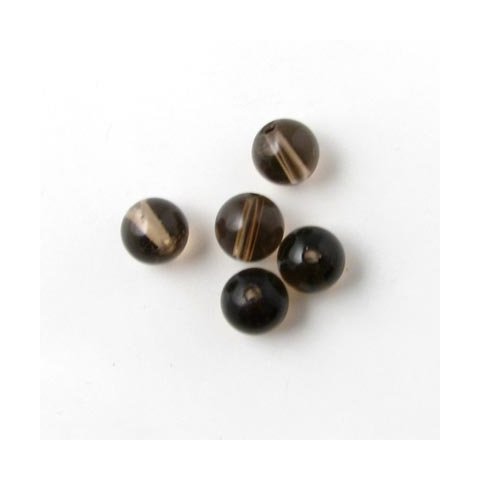 Rauchquarz Perle, klar, braun, rund, 4 mm, 10 Stk.