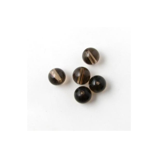 Smoky quartz, clear brown, round bead, 4mm, 10pcs