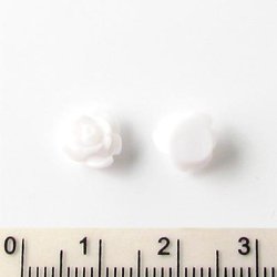 Resin, Rosen, wei&szlig;, 7x5 mm, 4 Stk.