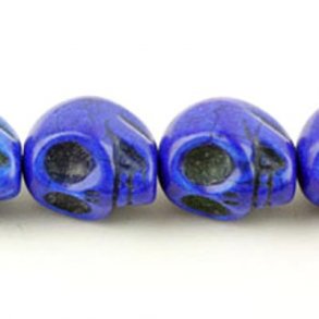 Pressed turquoise, blue skull, 18x14mm, 2pc.