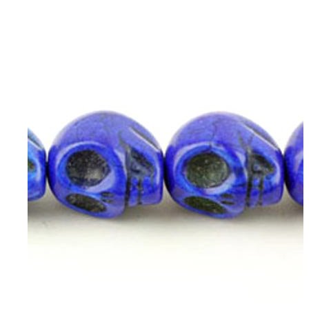 Pressed turquoise, blue skull, 18x14mm, 1pc.