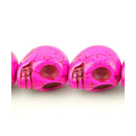 Pressed turquoise, pink skull, 18x14mm, 1pc.
