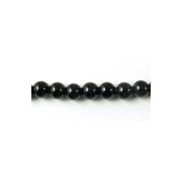 Onyx perle, hel streng, sort, rund, 6 mm, 65 stk.