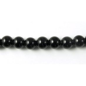 Onyx Perle, ganzer Strang, schwarz, rund, 8 mm, ca. 49 Stk.