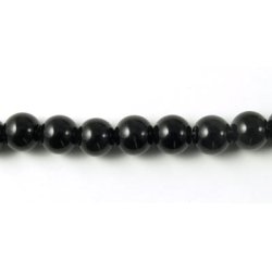 Onyx Perle, ganzer Strang, rund, schwarz, 16 mm, ca. 25 Stk