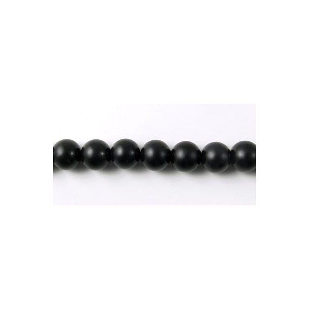 Black-stone, hel perlestreng, mat, lille 3 mm, ca. 125 stk