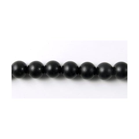 Blackstone, entire strand of beads, matte, 6mm, ca. 65pcs.