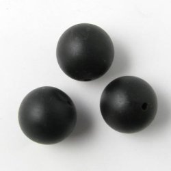 Black-Stone, runde Perle, matt, 16 mm, 4 Stk.