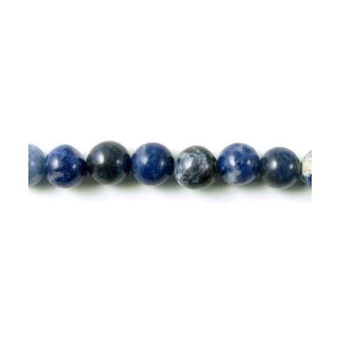 Sodalite, entire strand of beads, blue-white, round, 10mm, 39pcs.