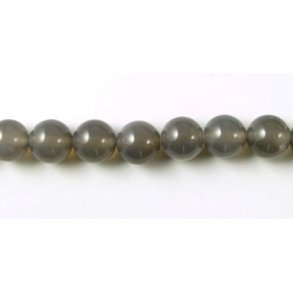 Grauer Achat, ganzer Strang, runde Perle, 12 mm, 33 Stk.
