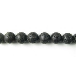 Black Lava Beads 8mm Round - Natural Stone Beads For Jewelry Making & Essential Oil Diffusion