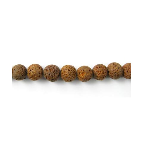 Lava, entire strand of beads, light brown coarse-grained, 8mm, 50pcs.