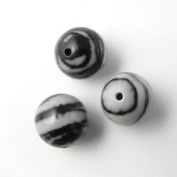 Zebra jasper, grey stripped, 12mm, 33pcs.