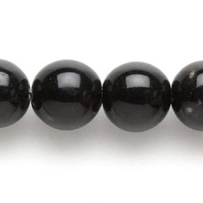 Ceramic beads, black, round, ca.14mm, 4pcs.