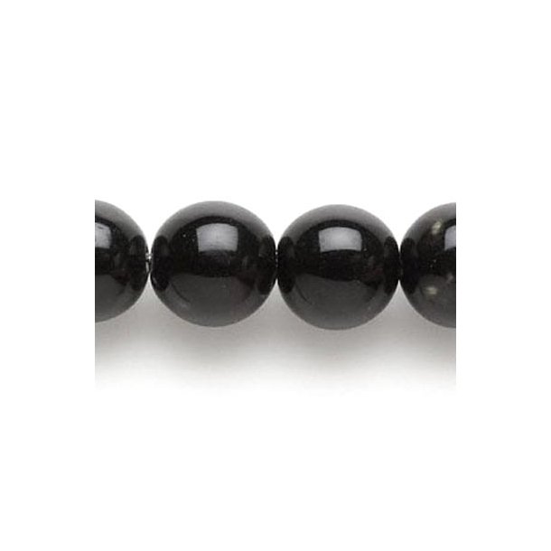 Keramikperlen, schwarz, rund, ca.14 mm, 4 Stk.