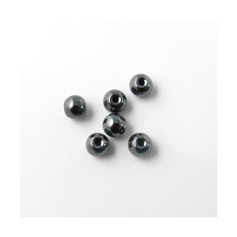 Hematit, rund perle, 3 mm, 0,5 mm hul, 20 stk.