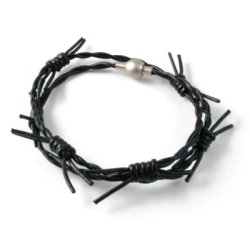 Lederband, Stacheldraht-look, schwarz, Starke 2,5 mm, 1 Meter