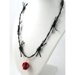 Lederband, Stacheldraht-look, schwarz, Starke 2,5 mm, 1 Meter