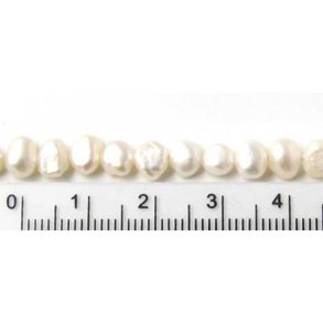 Freshwater pearl, Baroque, white, A-grade, 5,5x6,5mm, 10pcs.