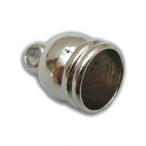 Endstück mit Öse, platinfarbenes Messing, 12/10 mm, 4 Stk.