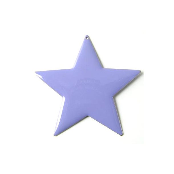 Enamel star, x-large, purple, silvered, 60mm, 1pc.