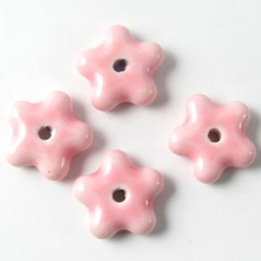Keramiksterne, schlicht, rosa, 15 mm, 2 Stk.