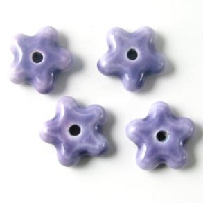 Ceramic star, simple, purple, 15mm, 2pcs.