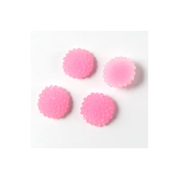 Resin, Dahlien, klein, rosa, gefrostet, 10x5mm, 4 Stk.