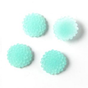 Resin, Dahlien, klein, gefrostet, türkis, 10x5 mm, 4 Stk.