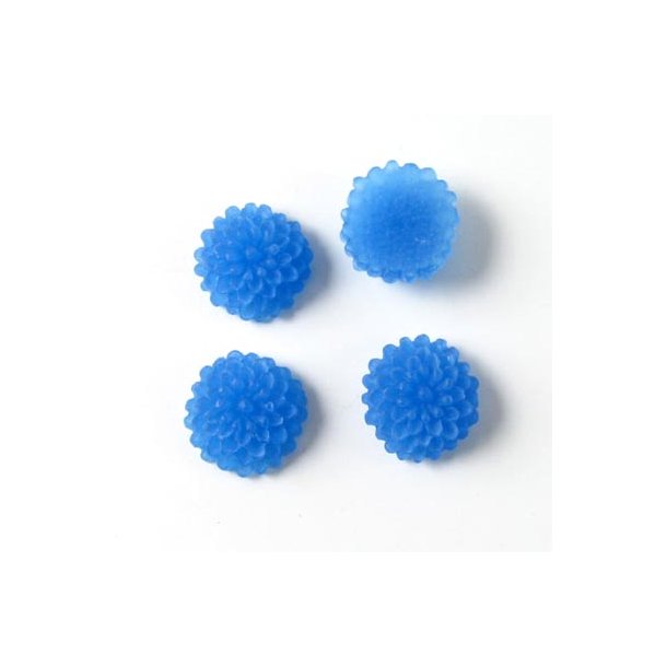 Resin, Dahlien, klein, gefrostet, dunkelblau, 10x5 mm, 4 Stk.