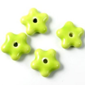 Keramiksterne, schlicht, hellgrn, 15 mm, 2 Stk.