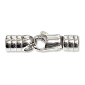 Kettenabschluss,  Silber, mit rundem Karabiner und 4 mm Endverschluss