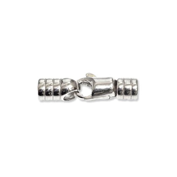 Kettenabschluss,  Silber, mit rundem Karabiner und 4 mm Endverschluss
