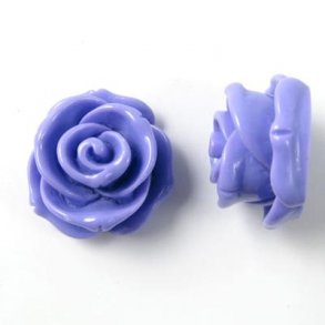 Resin, Rose, groß, blau-violett, 23x13 mm, 1 Stk.