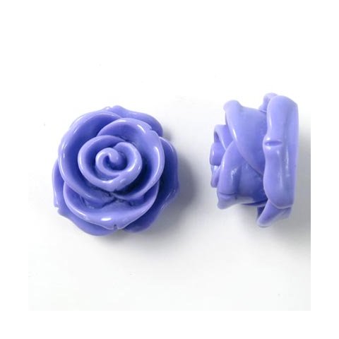 Resin, stor rose, bl&aring;-violet, 23x13 mm, 1 stk.