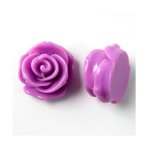 Resin, Rose, gro&szlig;,  lila, 23x13 mm, 1 Stk.
