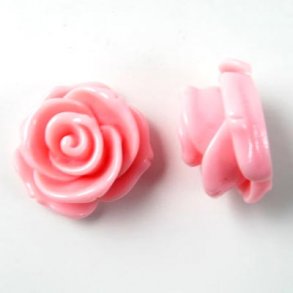 Resin, Rose, groß, rosa, 23x13 mm, 1 Stk.
