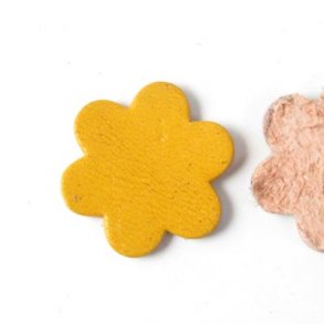 Skind-blomst, gul/ufarvet, 20 mm, 2 stk.