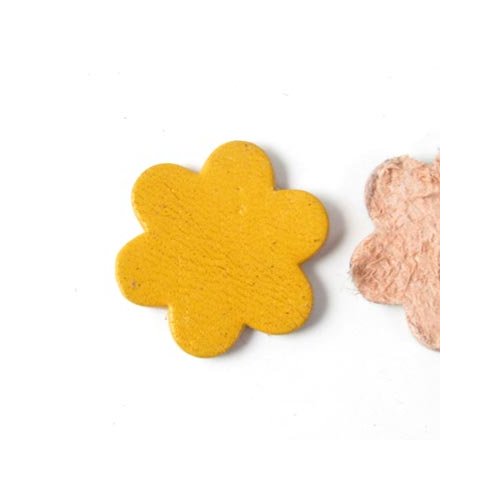 Skind-blomst, gul/ufarvet, 20 mm, 2 stk.