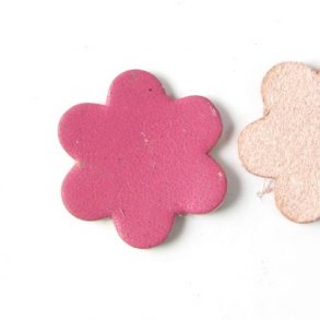 Skind-blomst, pink/ufarvet, 20 mm, 2 stk.