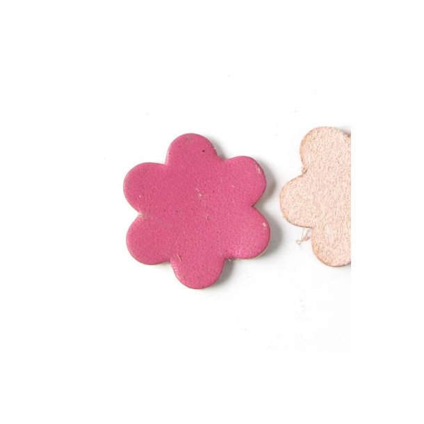 Skind-blomst, pink/ufarvet, 20 mm, 2 stk.