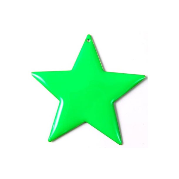 Emalje stjerne, x-large, lys gr&oslash;n, f.s 60mm, 1stk