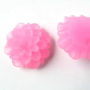 Resin, Dahlie, groß, pink, gefrostet, 20x12 mm, 1 Stk.