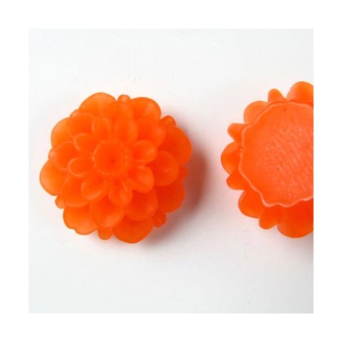 Resin Dahlie, gro&szlig;, gefrostet, orange, 20x12mm, 1 Stk.