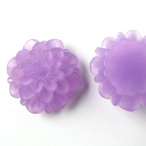 Resin dahlia, large size, frosted, purple, 20x12mm, 1pc.