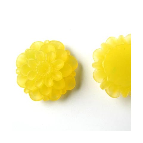 Resin Dahlie, gro&szlig;, gefrostet, gelb, 20x12mm, 1 Stk.
