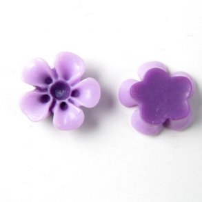 Resin, Blumen, lila/helllila, 13x5 mm, 2 Stk.