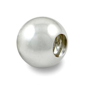 Silver bead, through-drilled, 8mm, 2,3mm hole, 1pc
